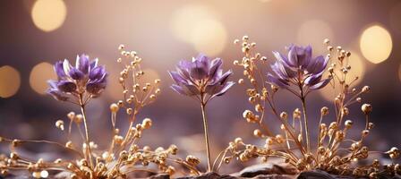 AI generated Elegant and captivating purple and violet glitter bokeh background with a radiant and textured shine photo