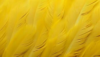 AI generated Yellow feathers texture background  high resolution digital art of detailed big bird feathers photo