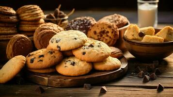 ai generado harina de avena galletas galletas comida foto