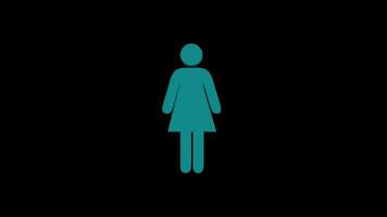 3D Rotating Woman WC Icon On Alpha video