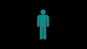 3d tournant Hommes toilettes icône sur alpha video