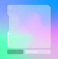 Futuristic square gradient background. Pop up window vector illustration.