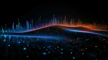 AI generated statistics data dots background photo