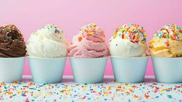 AI generated dessert fresh ice cream photo