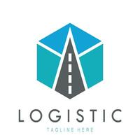 logística logo icono ilustración vector diseño distribución símbolo entrega de bienes economía finanzas