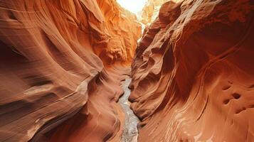 AI generated narrow slot canyon landscape photo