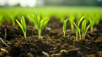 AI generated plants crop fields farmland photo