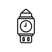 reloj torre icono vector en línea estilo