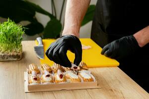 AI generated Gourmet Canape Artistry by Chef photo