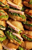 AI generated Gourmet Croissant Sandwich Assortment Showcase photo