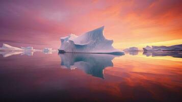 AI generated antarctica tabular icebergs landscape photo