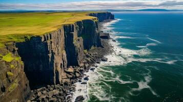 AI generated ocean sea cliffs landscape photo