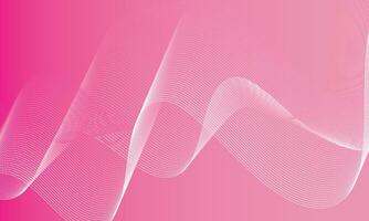 simple abstract white color wavy air line pattern art work on lite and deep pink color gradient background vector