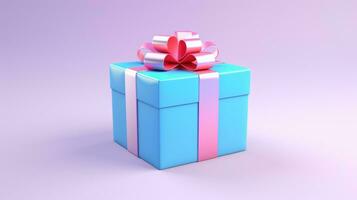 AI generated colorful ribbon gift box present copyspace, ai photo