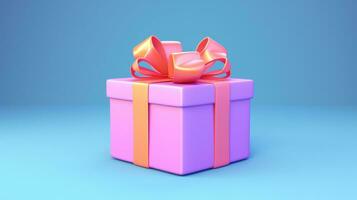 AI generated colorful ribbon gift box present copyspace, ai photo