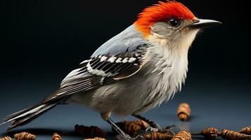 AI generated Manakin bird beauty red hair nature wildlife photo