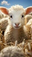 AI generated Sheep wool white animal for Muslim celebration religious day photo