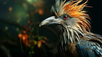 ai generado hoatzin pájaro naturaleza animal fauna silvestre conservación foto