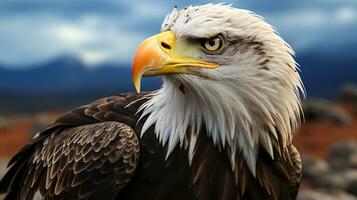 AI generated Bald eagle black animal nature wildlife photo