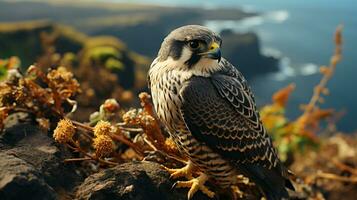AI generated Peregrine falcon bird nature animal wildlife photo