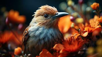AI generated Flame bowerbird animal nature wildlife photo
