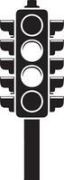 Minimal Traffic Light vector silhouette, white background, fill with black 8