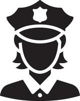 Minimal Police icon vector silhouette, white background, fill with black 12