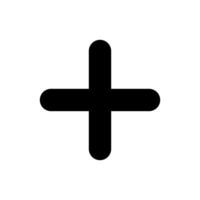 Plus, add icon in rounded style. Positive symbol vector