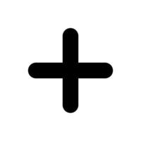 Plus, add icon in rounded style. Positive symbol vector