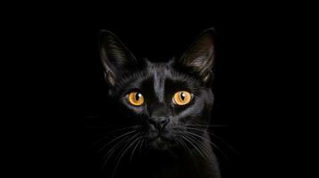 AI generated black cat pet portrait photography, ai photo