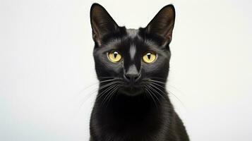 ai generado negro gato mascota retrato fotografía, ai foto