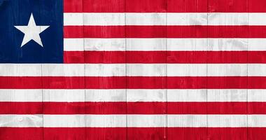 Flag of Republic of Liberia on a textured background. Concept collage. photo