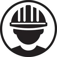 minimal Construction helmet icon vector silhouette, white background 14