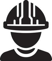 minimal Construction helmet icon vector silhouette, white background 5