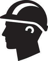 minimal Construction helmet icon vector silhouette, white background 25