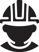 minimal Construction helmet icon vector silhouette, white background 19