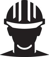 minimal Construction helmet icon vector silhouette, white background 11