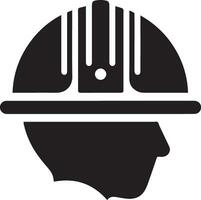 minimal Construction helmet icon vector silhouette, white background 26