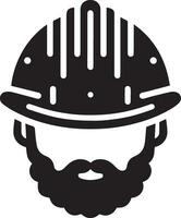 minimal Construction helmet icon vector silhouette, white background 9