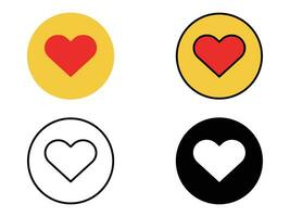 Set of Heart like collection icon illustration vector