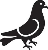 simple pigeon vector silhouette black color