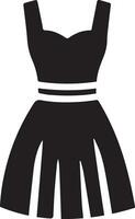 Female Dress vector art illustration black color silhouette 5