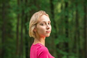 female portrait on a natural background photo