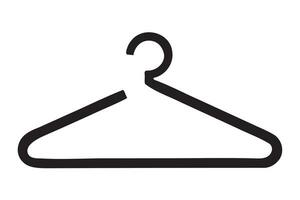 Coat hanger black icon isolated on white background.Clothes hanger. Vector illustration. Vector