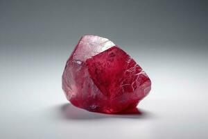 AI generated Red beryl is a rare precious natural stone on white background. AI generated. Header banner mockup with space. photo