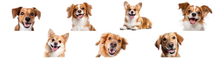 ai generiert süß Hund Gesicht gegen ein transparent Hintergrund png