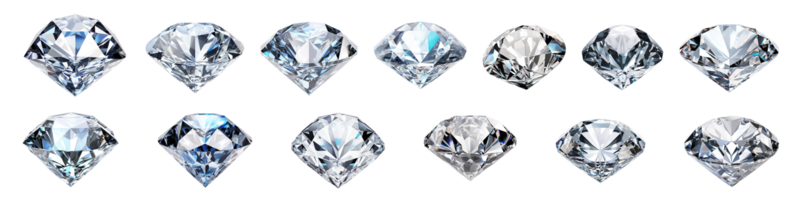 AI generated A group of diamond isolated on transparent background.png png