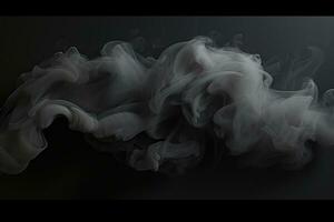 ai generado resumen fumar se mueve en un negro antecedentes. diseño elemento para gráficos, crear un denso fumar efecto en un negro fondo, ai generado foto