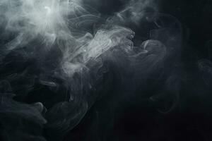 AI generated Abstract smoke moves on a black background. Design element. Abstract texture, Create a dense smoke effect on a black background, AI Generated photo