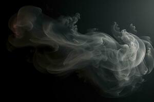 AI generated Abstract smoke moves on a black background. Design element. Abstract texture, Create a dense smoke effect on a black background, AI Generated photo